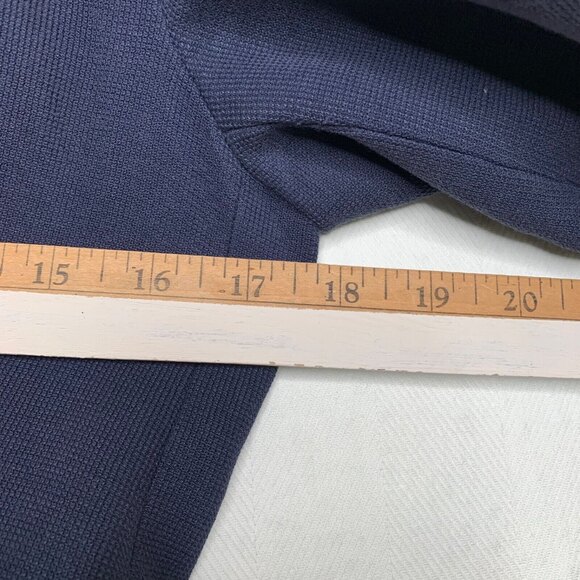 Zara Basic Schoolboy Blazer Knit Navy Blue Womens Sz M Zip Cuffs Single Button - Picture 7 of 10